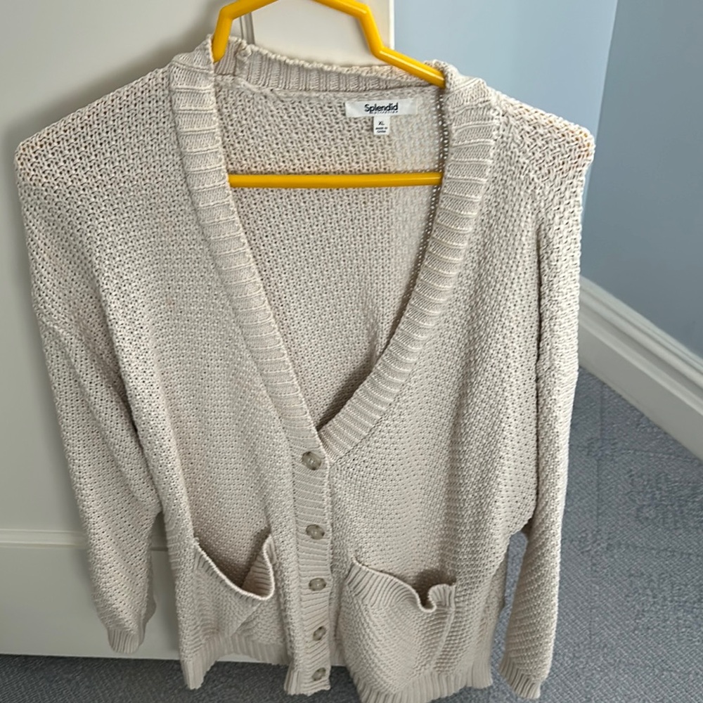 Splendid Women's Cream Cardigan Sweater